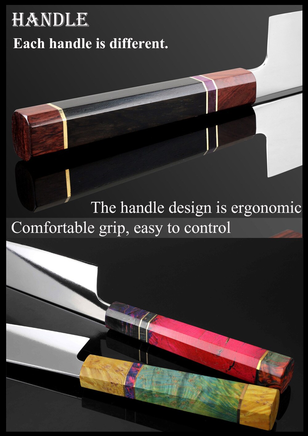 XITUO Slicing Filleting Knife VG10 High Carbon Stainless Steel Blade Japanese Kitchen Chef Nakiri Cleaver Knife Solidified Wood