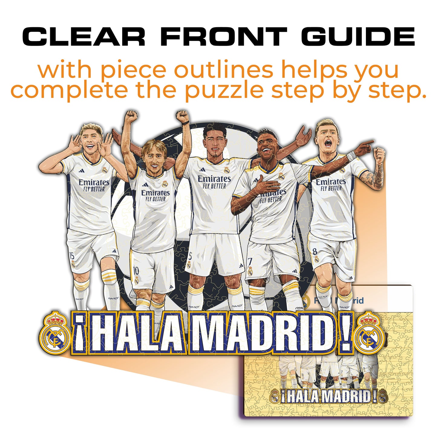 Puzzle in legno per 5 giocatori del Real Madrid CF®