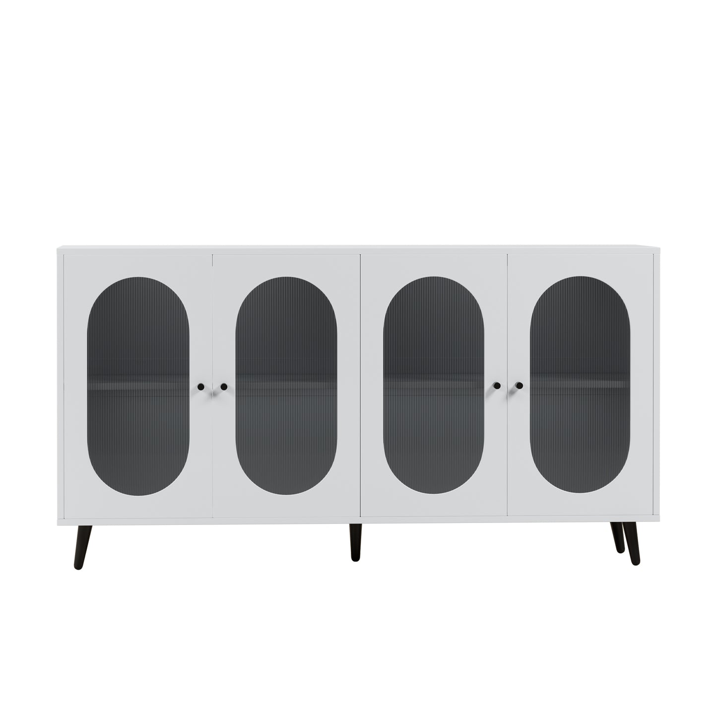 Modern Accent Sideboard Cabinet with Acrylic Doors, Freestanding Storage Cupboard Console Table for Kitchen Dining White