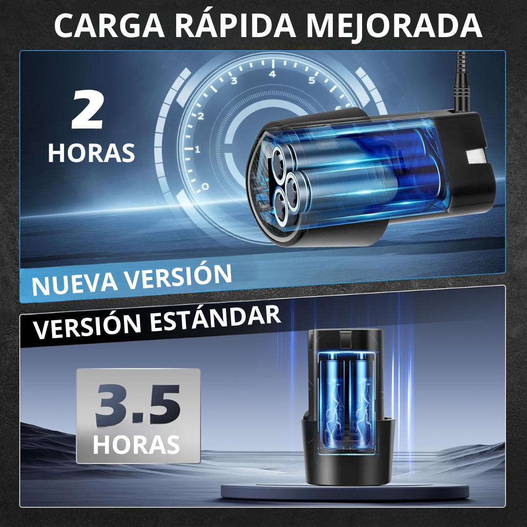 Pulidora de Coche Inalámbrica 12V – Kit Completo con 6 Velocidades, 2 Batería Litio y Accesorios