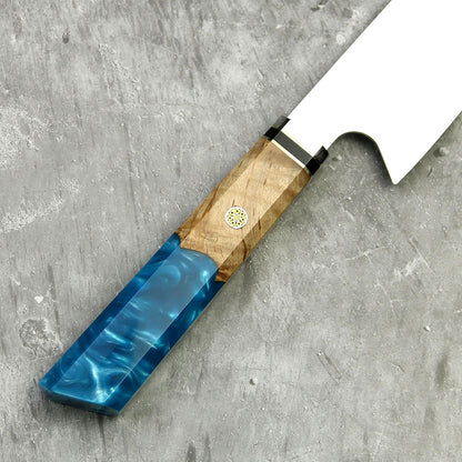 Amberknife 8 inch Kiritsuke Knife 67 Layers VG10 Damascus Steel Kitchen Knives Stabilized Wood Handle Japanese Knife