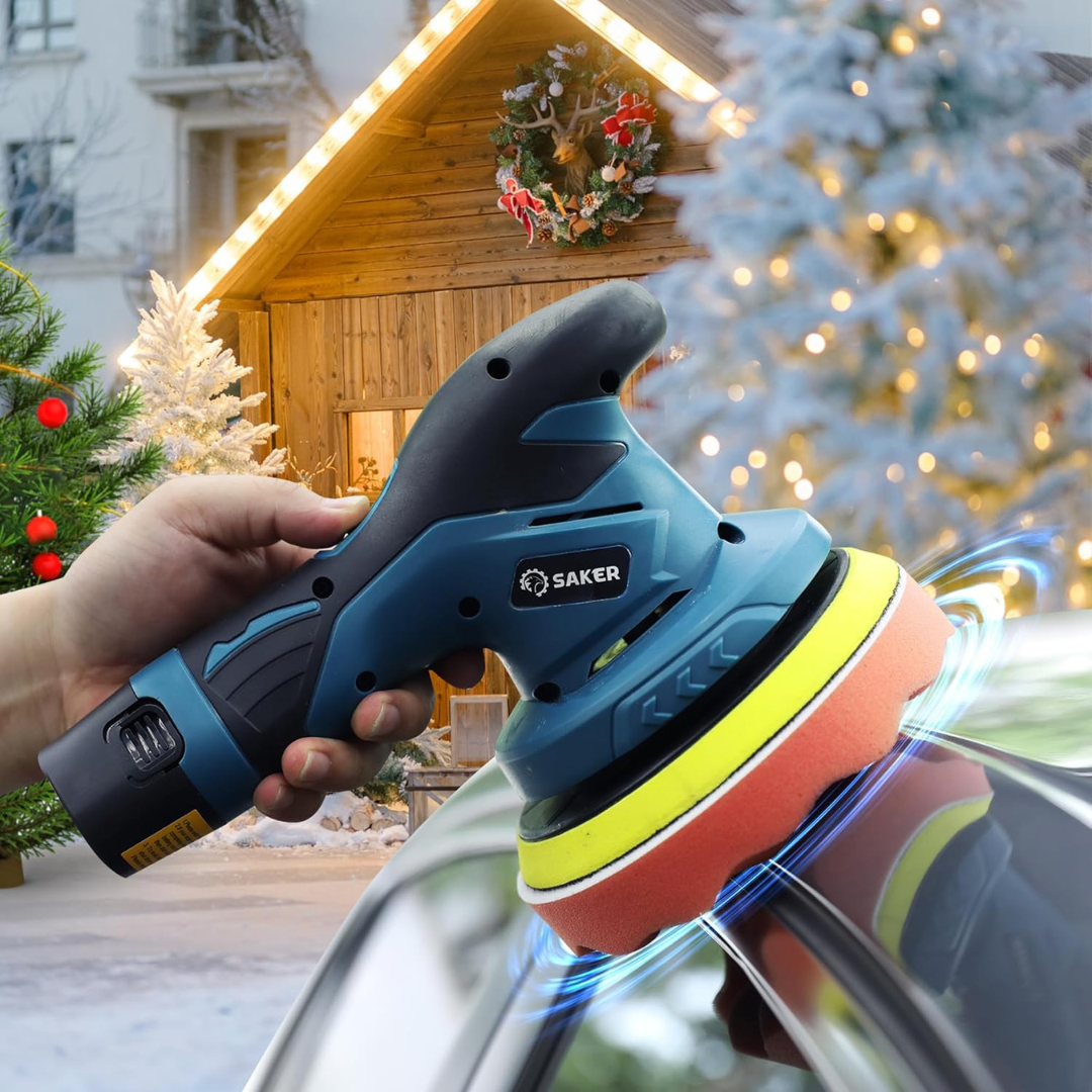Pulidora de Coche Inalámbrica 12V – Kit Completo con 6 Velocidades, 2 Batería Litio y Accesorios