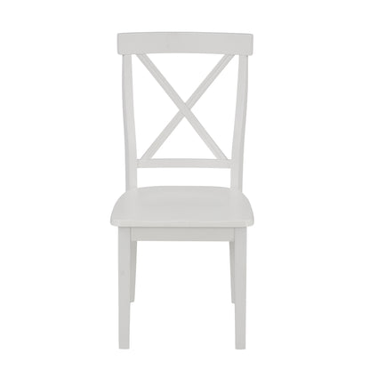 Orisfur 5 Pieces Dining Table and Chairs Set for 4 Persons Kitchen Room Solid Wood Table with 4 Chairs MDF + White + Solid Wood