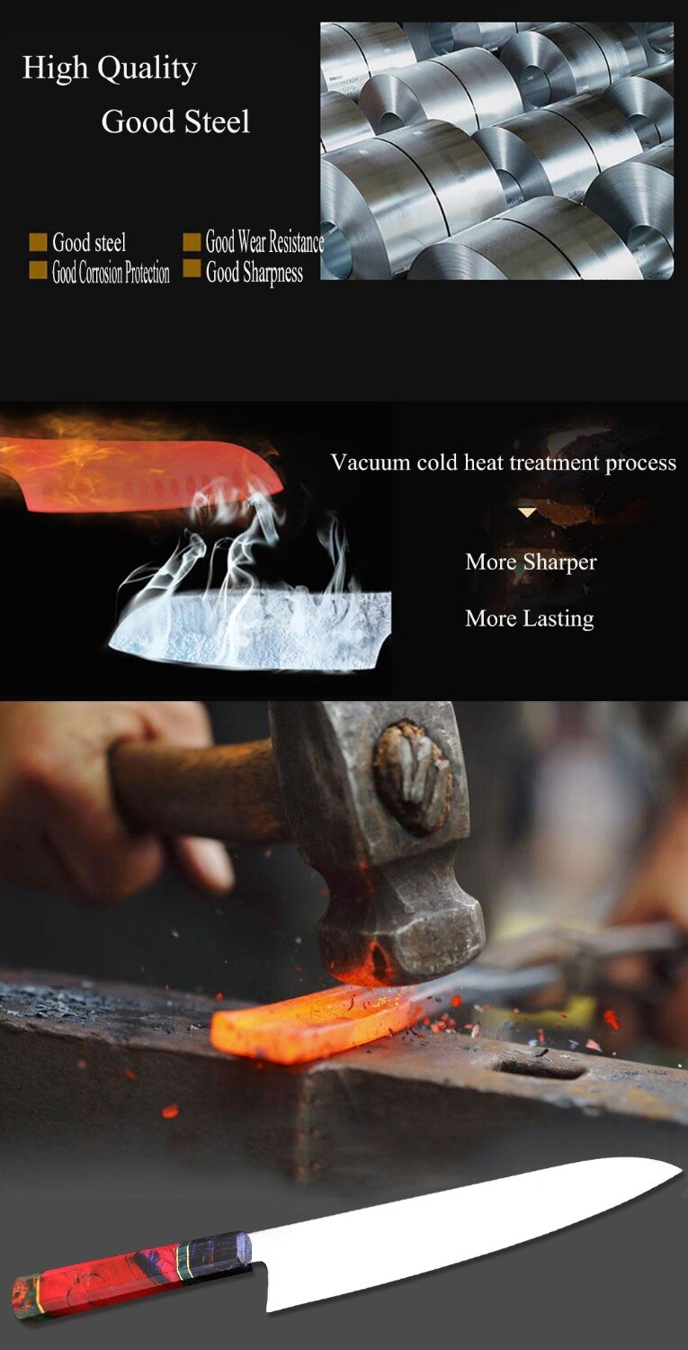 XITUO Slicing Filleting Knife VG10 High Carbon Stainless Steel Blade Japanese Kitchen Chef Nakiri Cleaver Knife Solidified Wood