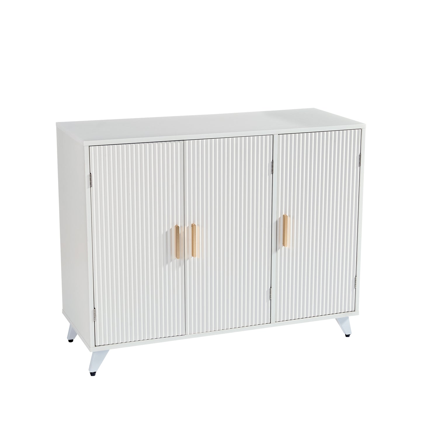 ideboard with wavy texture buffet cabinet, white accent cabinet with door, modern bookcase for kitchen living room