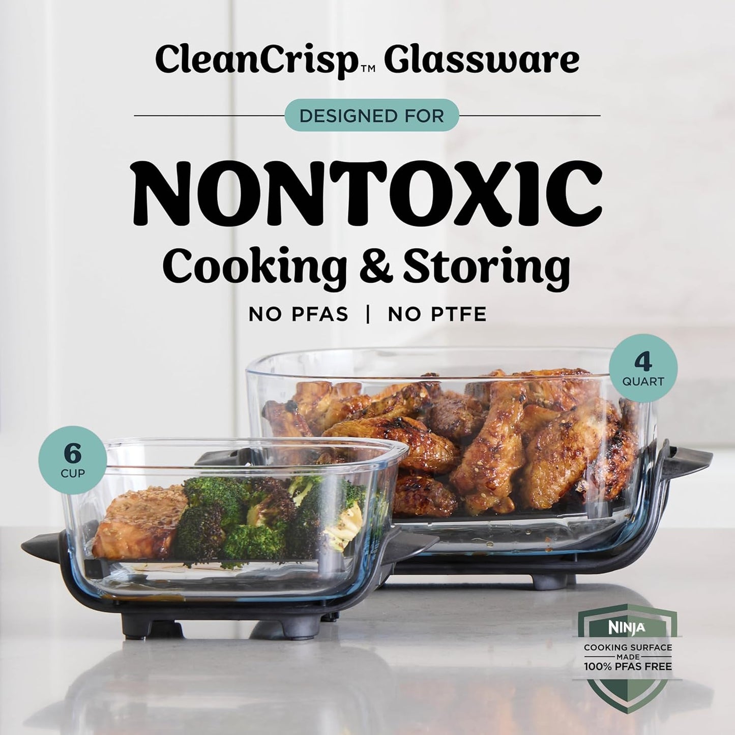 Ninja Crispi™ Glass Cooking System – Air Fry, Bake & Store in One