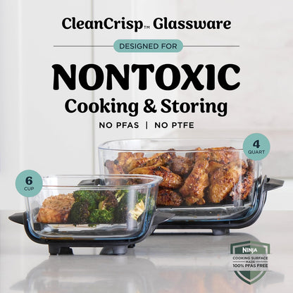 Ninja Crispi™ Glass Cooking System – Air Fry, Bake & Store in One