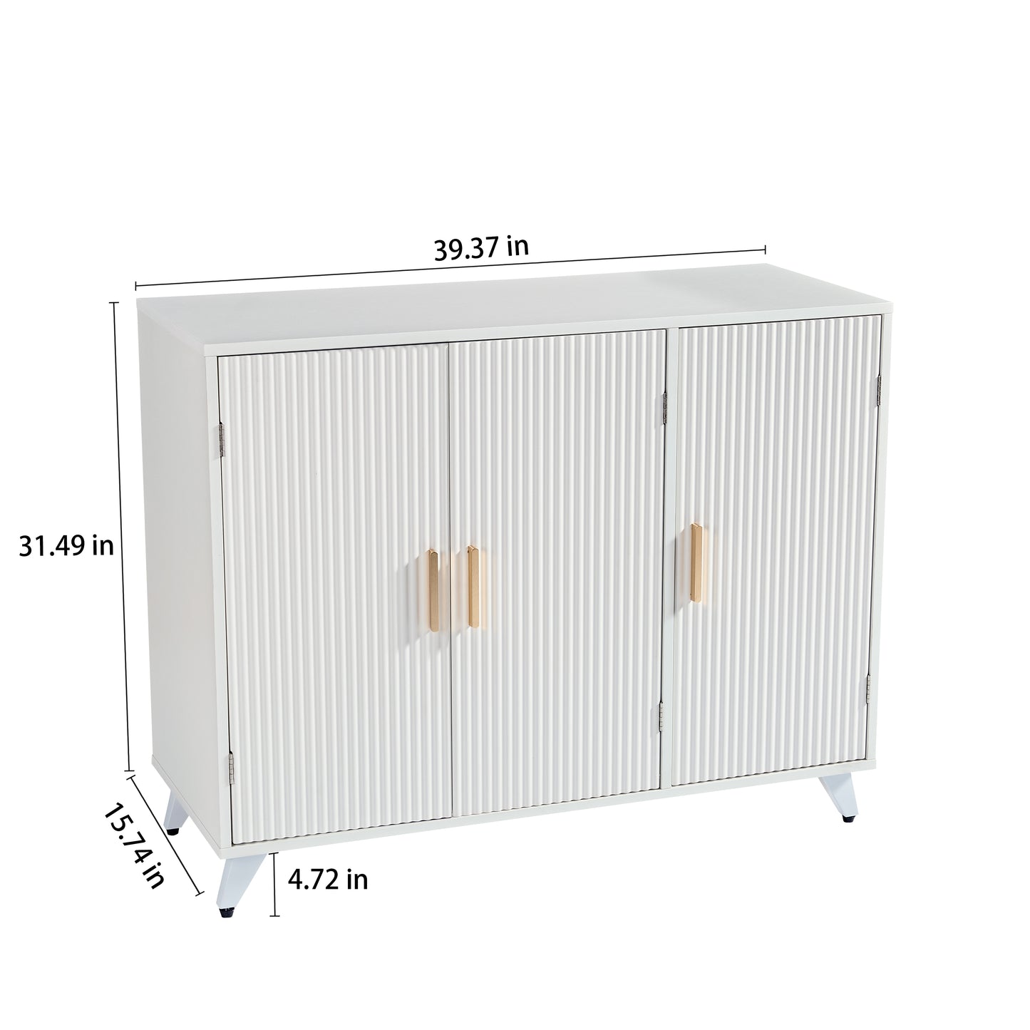 ideboard with wavy texture buffet cabinet, white accent cabinet with door, modern bookcase for kitchen living room