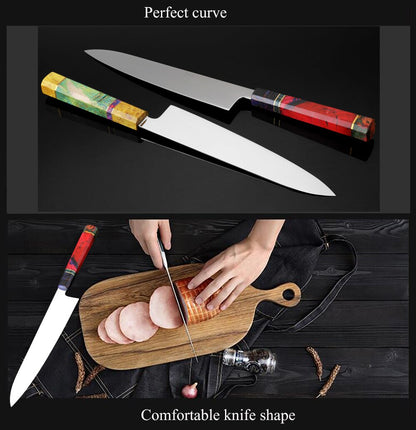 XITUO Slicing Filleting Knife VG10 High Carbon Stainless Steel Blade Japanese Kitchen Chef Nakiri Cleaver Knife Solidified Wood