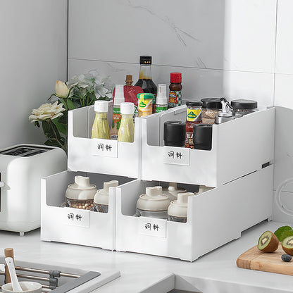 Kitchen cabinet telescopic rectangular storage box drawer debris sorting box