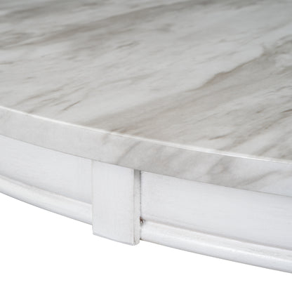 Orisfur 5 Pieces Dining Table and Chairs Set for 4 Persons Kitchen Room Solid Wood Table with 4 Chairs MDF + White + Solid Wood