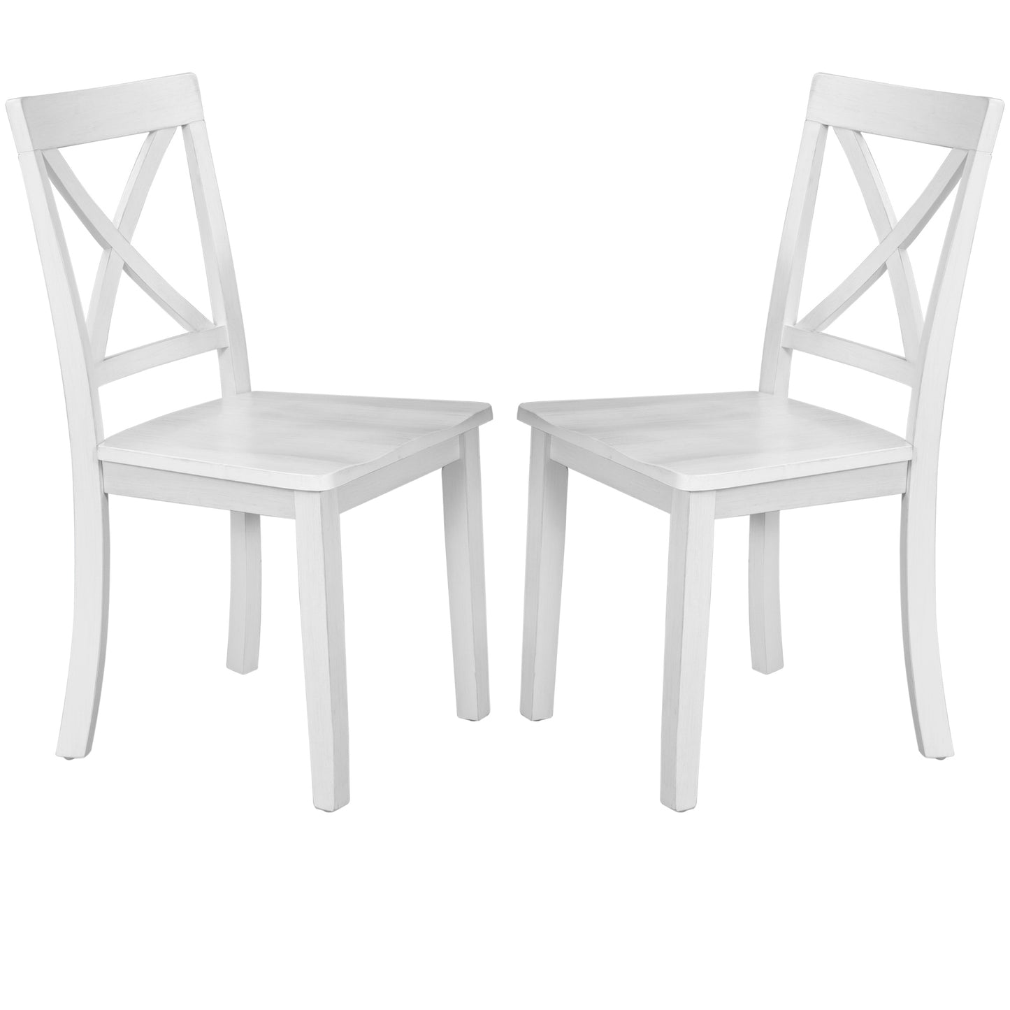 Orisfur 5 Pieces Dining Table and Chairs Set for 4 Persons Kitchen Room Solid Wood Table with 4 Chairs MDF + White + Solid Wood