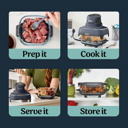 Ninja Crispi™ Glass Cooking System – Air Fry, Bake & Store in One